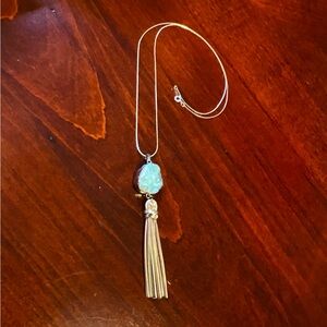 Cluster Opalescent & Tassel Necklace